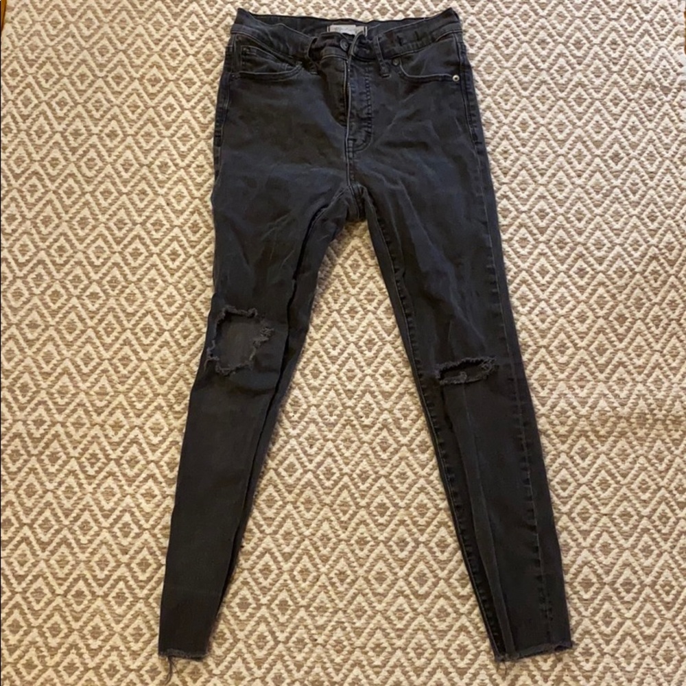 Black Madewell 9” High Rise Ripped Skinny Jeans